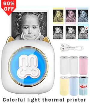 Portable Thermal Printer MINI Wirelessly BT 203dpi Photo Label Memo Wrong Question Printing With USB Cable Imprimante Portable
