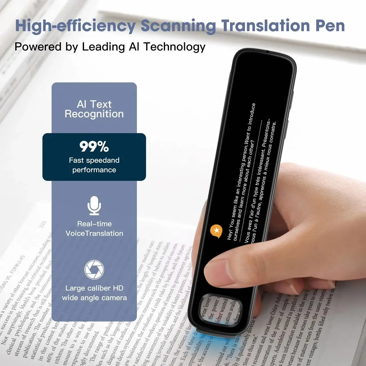 Polish Hebrew Thai Vietnames Read Scan Offline Voice Translation Pen 3.76Inches 142Language Online Offline Translator Dictionary