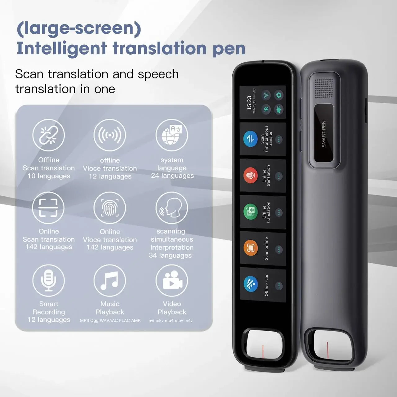 Polish Hebrew Thai Vietnames Read Scan Offline Voice Translation Pen 3.76Inches 142Language Online Offline Translator Dictionary