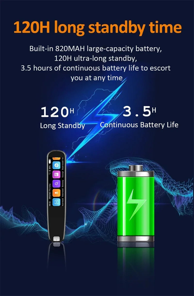 Polish Hebrew Thai Vietnames Read Scan Offline Voice Translation Pen 3.76Inches 142Language Online Offline Translator Dictionary